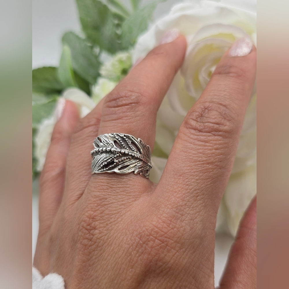 🥰 CURVY FEATHER RING - Picture 4 of 10
